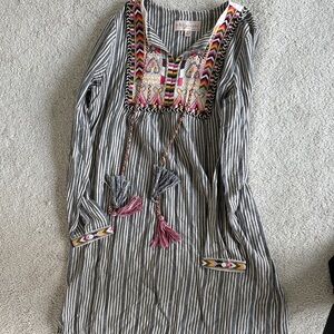 Philosophy Multicolor Embroidered Striped Dress RESORT WEAR